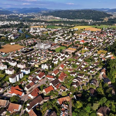Drohenaufnahme der Gemeinde Untersiggenthal